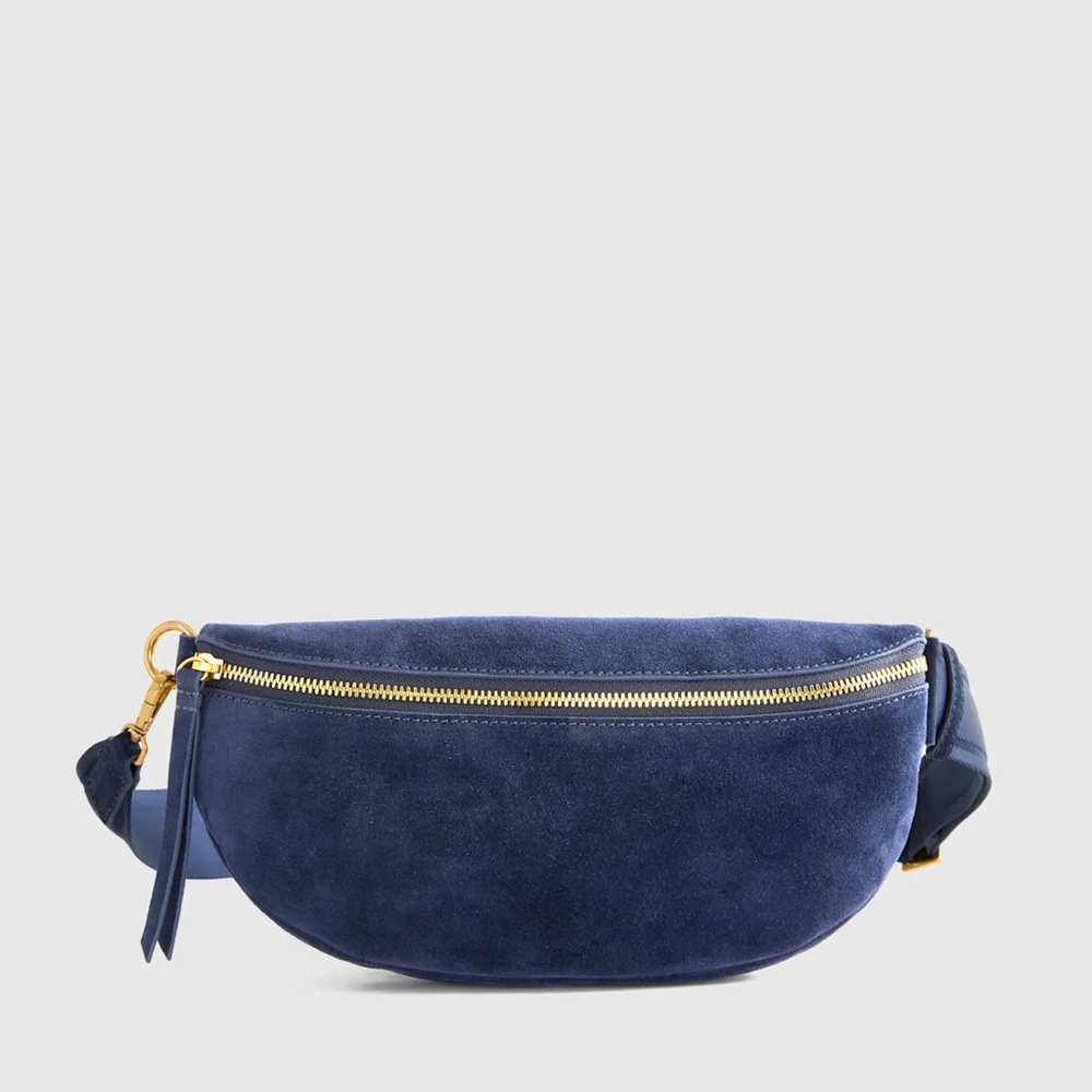 Quince Blue Suede Women's Italian Sling Bag